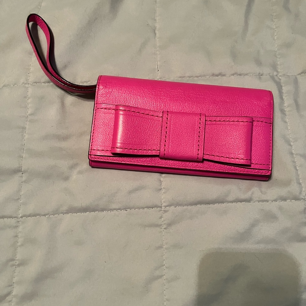 Kate Spade Hot Pink Bow Wallet / Clutch